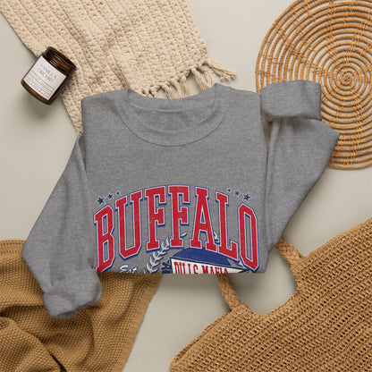 Buffalo Football Helmet Vintage Graphic Sweatshirt | 1960 Bills Logo I Gildan Crewneck Unisex