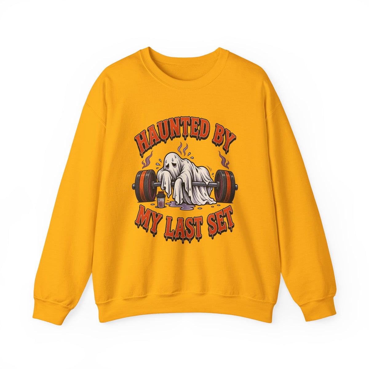 Haunted By My Last Set Sweatshirt | Ghost Lifting Gym Fitness I Gildan Crewneck