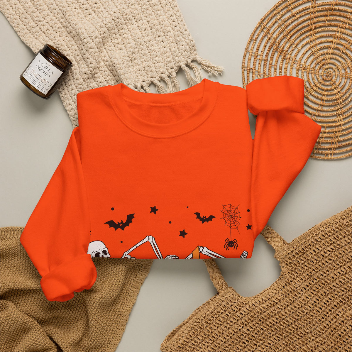 Glute Ghouls Skeleton Lounge Sweatshirt | Halloween Skeleton Fitness I Gildan Crewneck