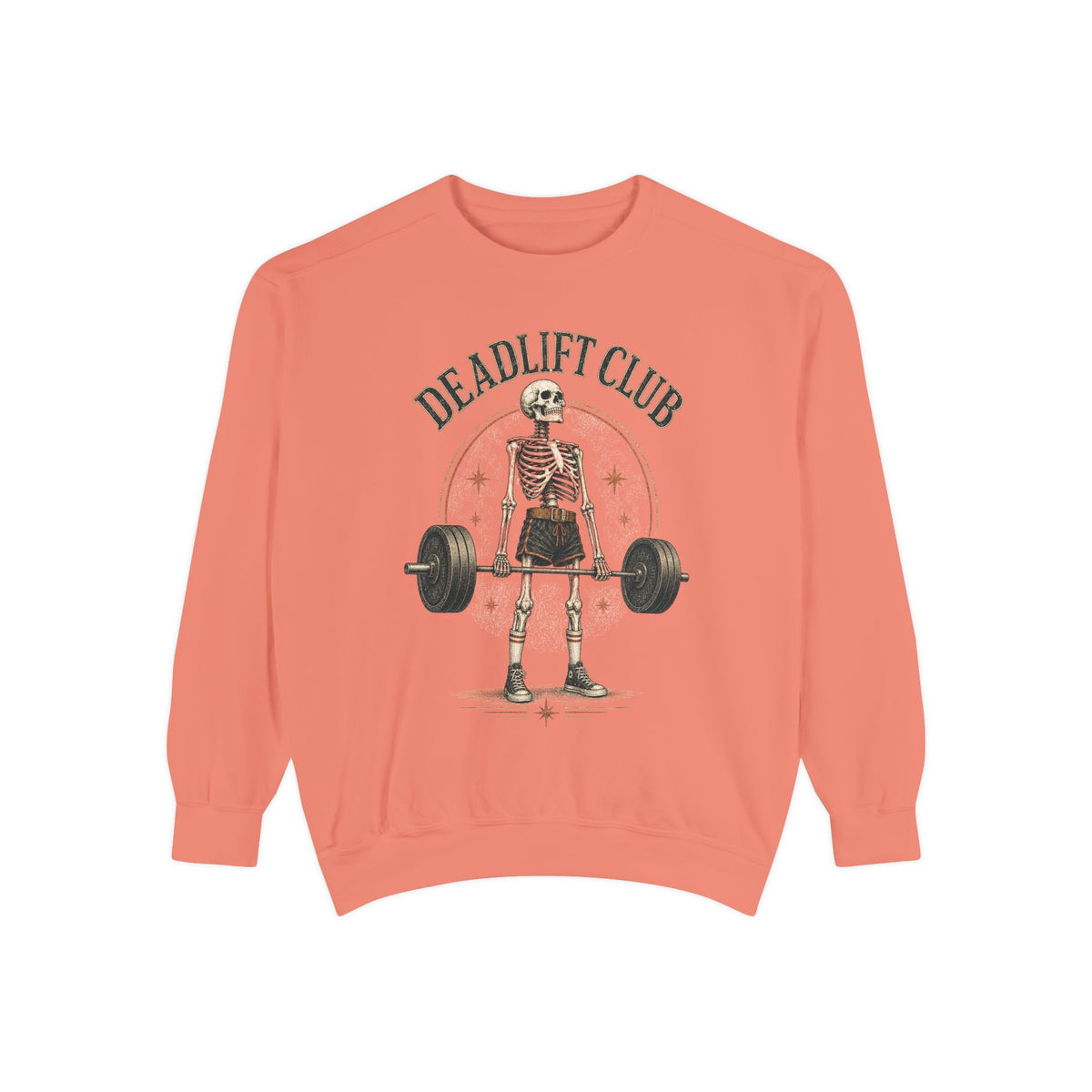 Deadlift Club Skeleton Illustration Sweatshirt | Weightlifting Gym Skull I Comfort Colors 1566