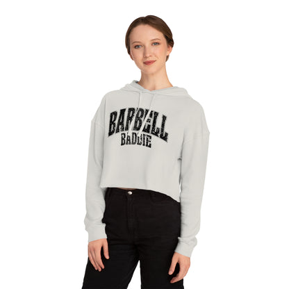 Barbell Baddie Cropped Hoodie | Fitness Gym Apparel I Independent Trading Company Crop Hoodie