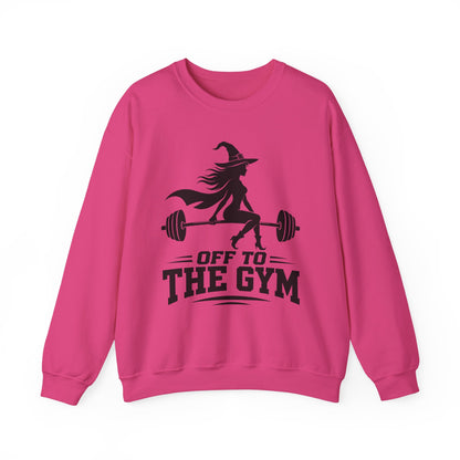 Witch Lifting Barbell Off to the Gym Sweatshirt | Halloween Fitness I Gildan