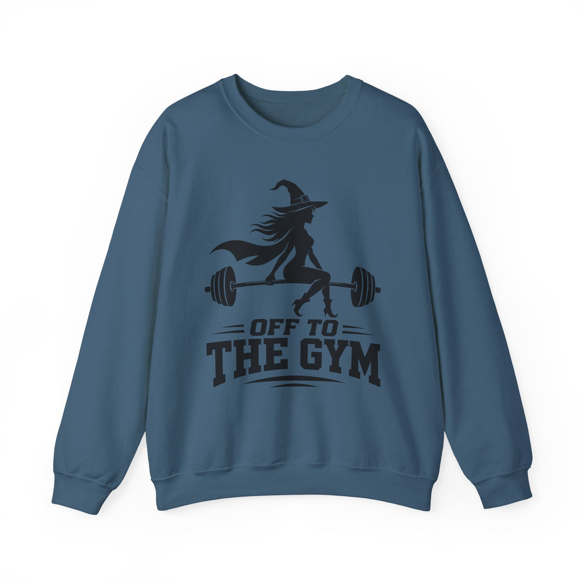 Witch Lifting Barbell Off to the Gym Sweatshirt | Halloween Fitness I Gildan