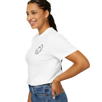 Don't Be Moody Grow Ya Booty T-Shirt | Funny Retro Script, Chest Peach Logo I