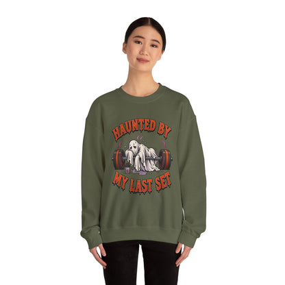 Haunted By My Last Set Sweatshirt | Ghost Lifting Gym Fitness I Gildan Crewneck