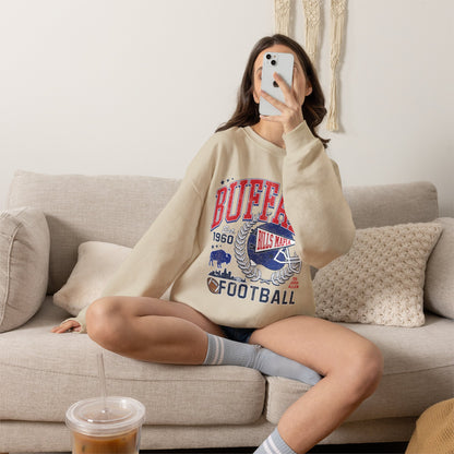 Buffalo Football Helmet Vintage Graphic Sweatshirt | 1960 Bills Logo I Gildan Crewneck Unisex