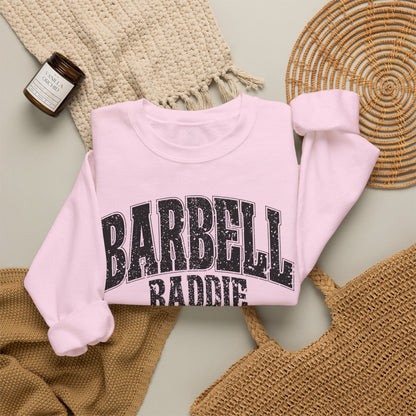 Barbell Baddie Sweatshirt | Gym Fitness Crewneck I Gildan Crewneck