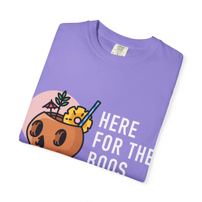 Halloween Pumpkin Graphic T-Shirt — "Here For The Boos"