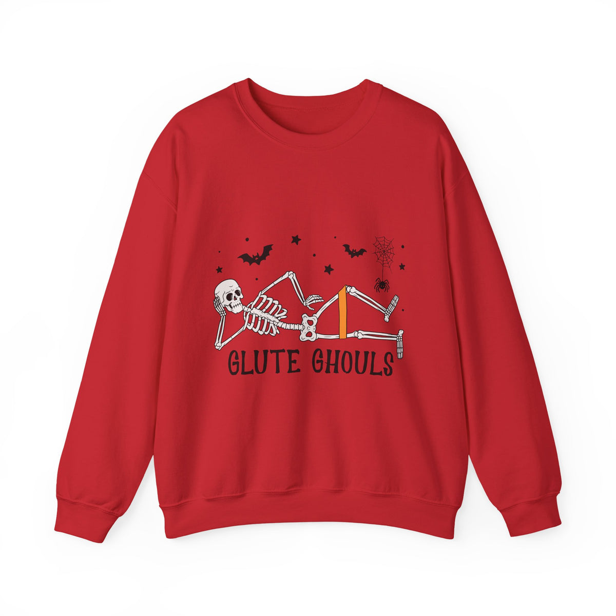 Glute Ghouls Skeleton Lounge Sweatshirt | Halloween Skeleton Fitness I Gildan Crewneck