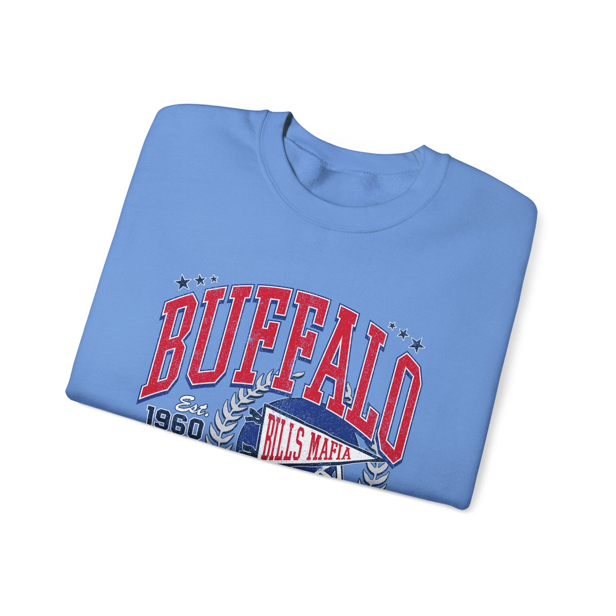 Buffalo Football Helmet Vintage Graphic Sweatshirt | 1960 Bills Logo I Gildan Crewneck Unisex
