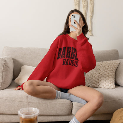 Barbell Baddie Sweatshirt | Gym Fitness Crewneck I Gildan Crewneck
