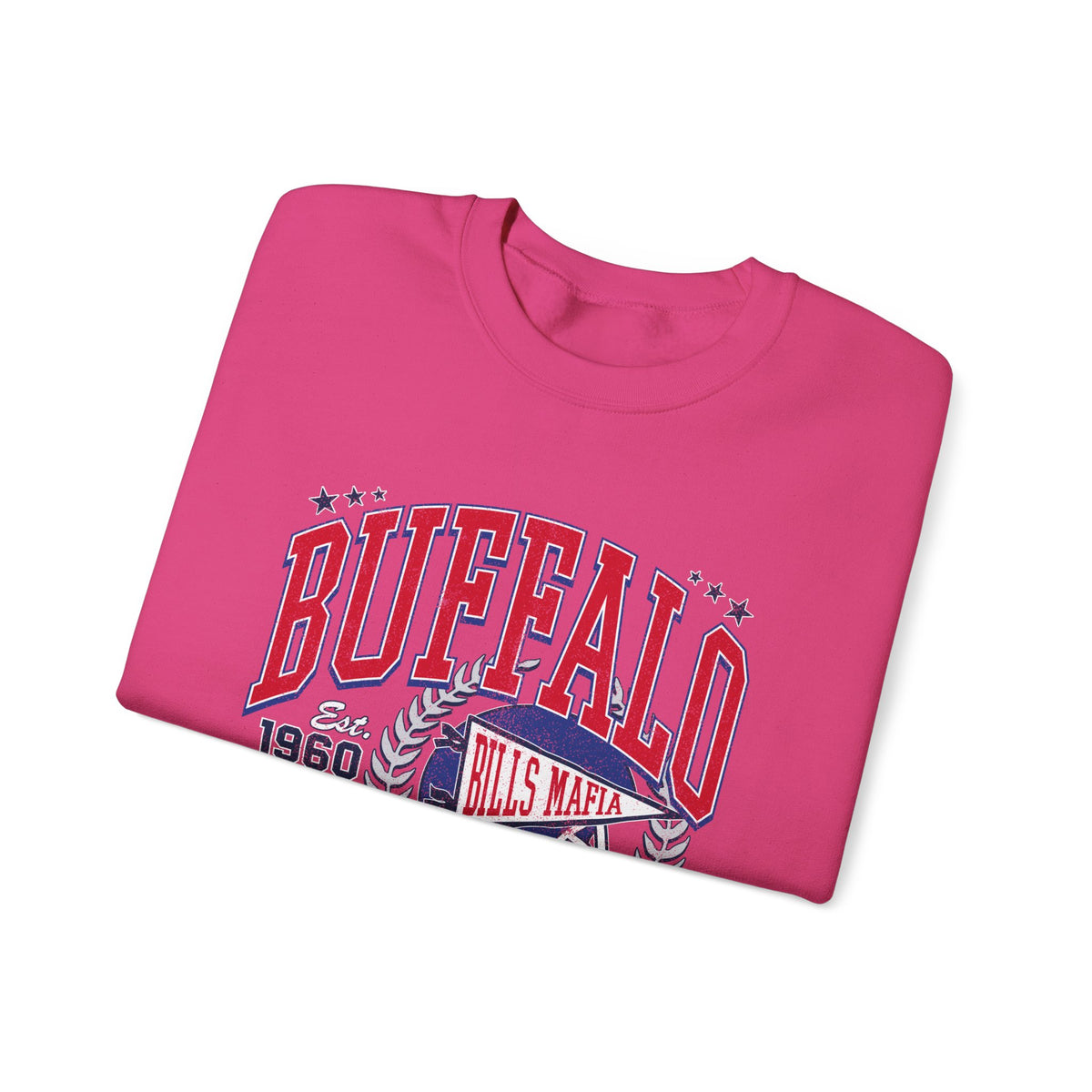 Buffalo Football Helmet Vintage Graphic Sweatshirt | 1960 Bills Logo I Gildan Crewneck Unisex
