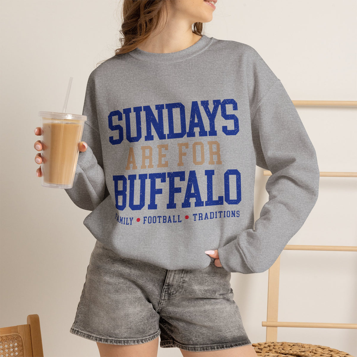 Sundays Are For Buffalo Bils Sweatshirt | NFL Football Fandom Crewneck I Gildan Crewneck Unisex