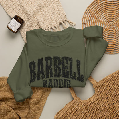 Barbell Baddie Sweatshirt | Gym Fitness Crewneck I Gildan Crewneck