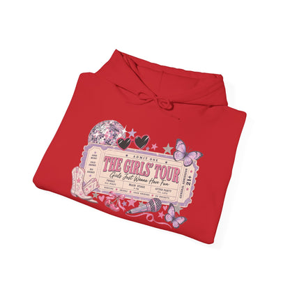 The Girls Just Wanna Have Fun Tour Ticket Graphic Hoodie | Butterfly Floral Ticket Sweatshirt
