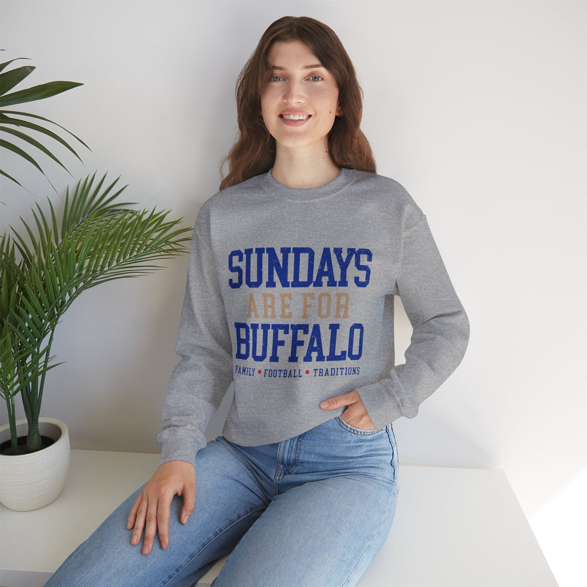 Sundays Are For Buffalo Bils Sweatshirt | NFL Football Fandom Crewneck I Gildan Crewneck Unisex