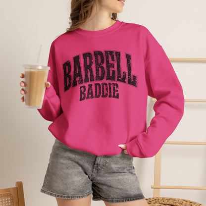Barbell Baddie Sweatshirt | Gym Fitness Crewneck I Gildan Crewneck