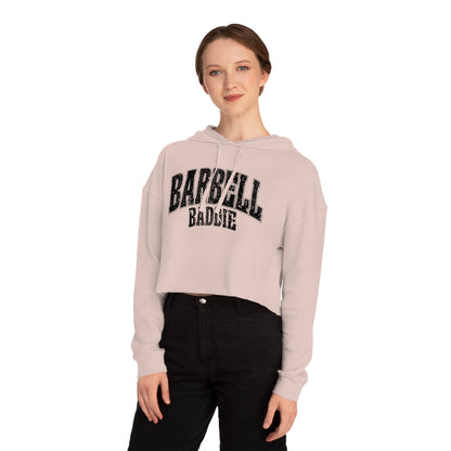 Barbell Baddie Cropped Hoodie | Fitness Gym Apparel I Independent Trading Company Crop Hoodie