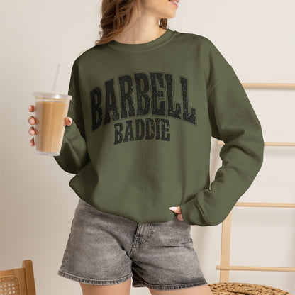 Barbell Baddie Sweatshirt | Gym Fitness Crewneck I Gildan Crewneck
