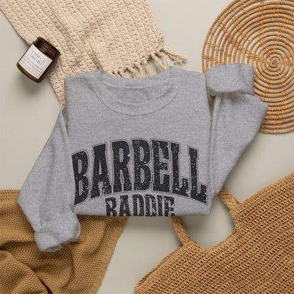 Barbell Baddie Sweatshirt | Gym Fitness Crewneck I Gildan Crewneck
