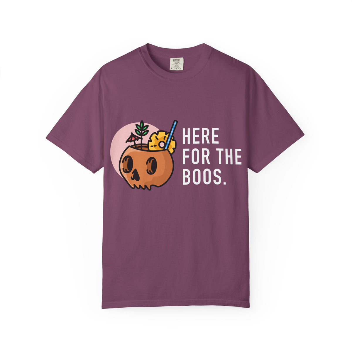 Halloween Pumpkin Graphic T-Shirt — "Here For The Boos"