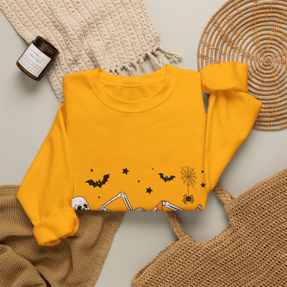 Glute Ghouls Skeleton Lounge Sweatshirt | Halloween Skeleton Fitness I Gildan Crewneck