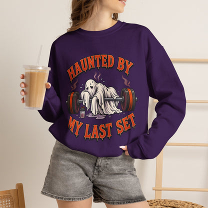 Haunted By My Last Set Sweatshirt | Ghost Lifting Gym Fitness I Gildan Crewneck