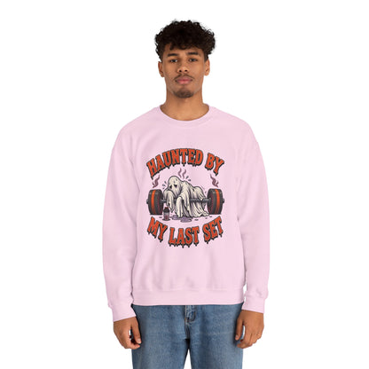 Haunted By My Last Set Sweatshirt | Ghost Lifting Gym Fitness I Gildan Crewneck