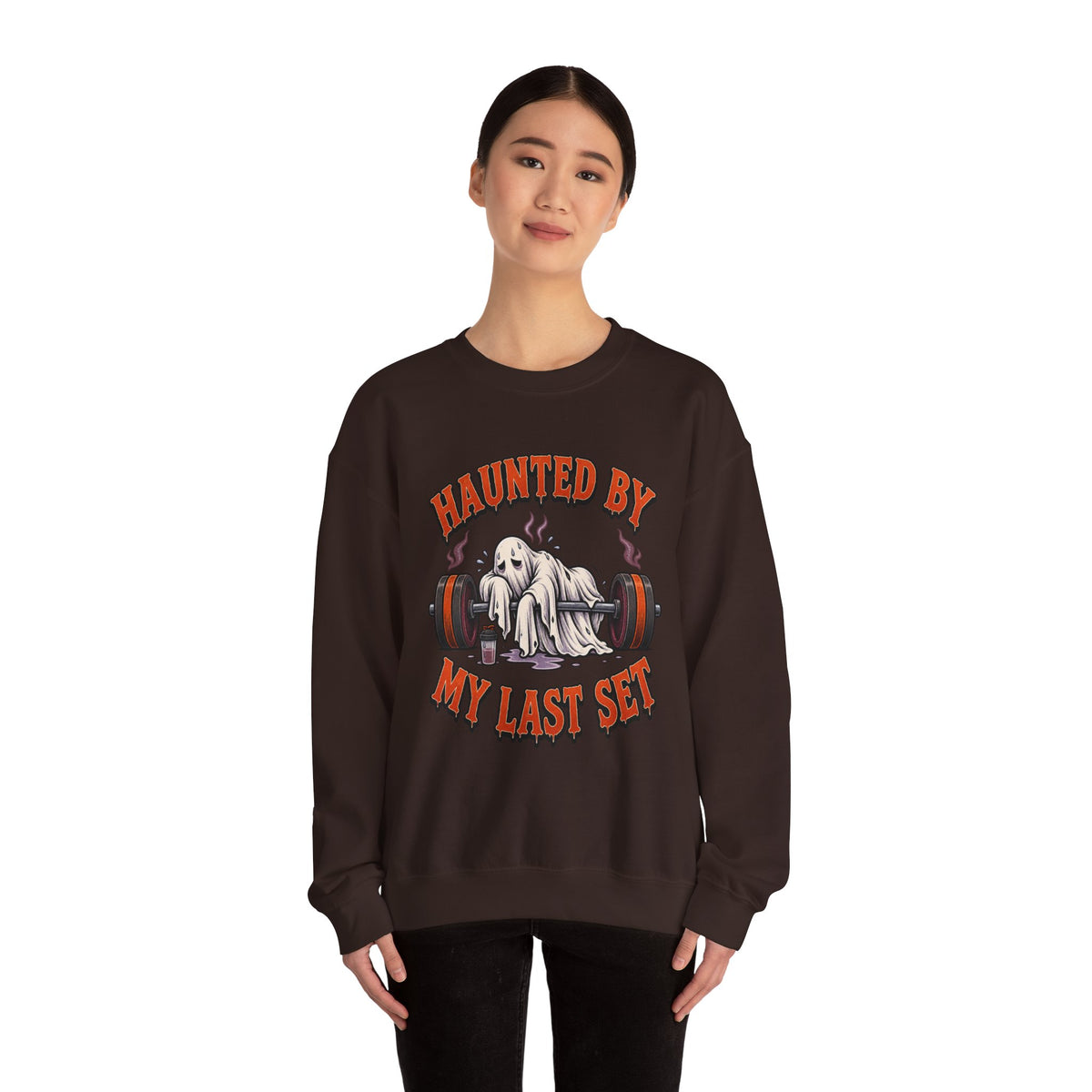 Haunted By My Last Set Sweatshirt | Ghost Lifting Gym Fitness I Gildan Crewneck