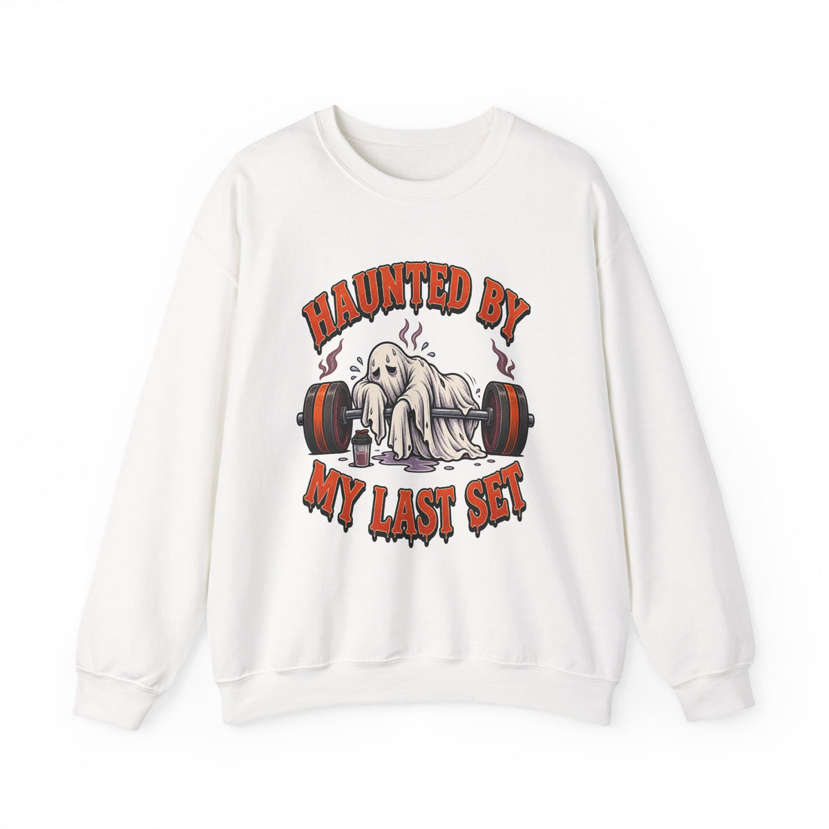 Haunted By My Last Set Sweatshirt | Ghost Lifting Gym Fitness I Gildan Crewneck