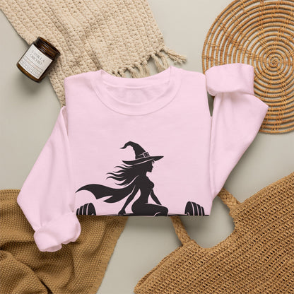 Witch Lifting Barbell Off to the Gym Sweatshirt | Halloween Fitness I Gildan
