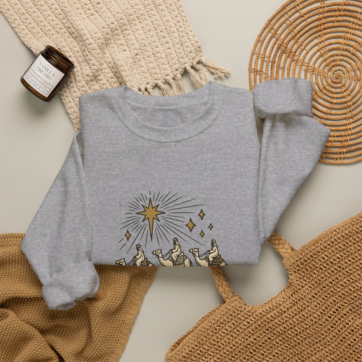 Three Wise Men Christmas Sweatshirt | Nativity Camel Storybook