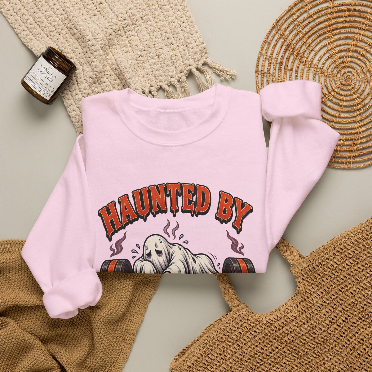 Haunted By My Last Set Sweatshirt | Ghost Lifting Gym Fitness I Gildan Crewneck