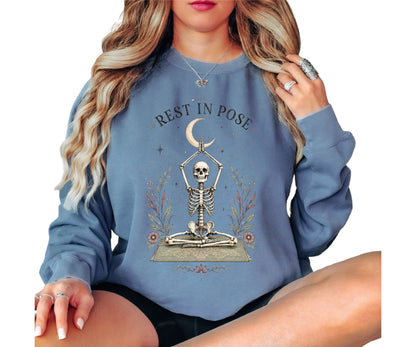 Rest In Pose Yoga Vintage Crewneck Sweatshirt