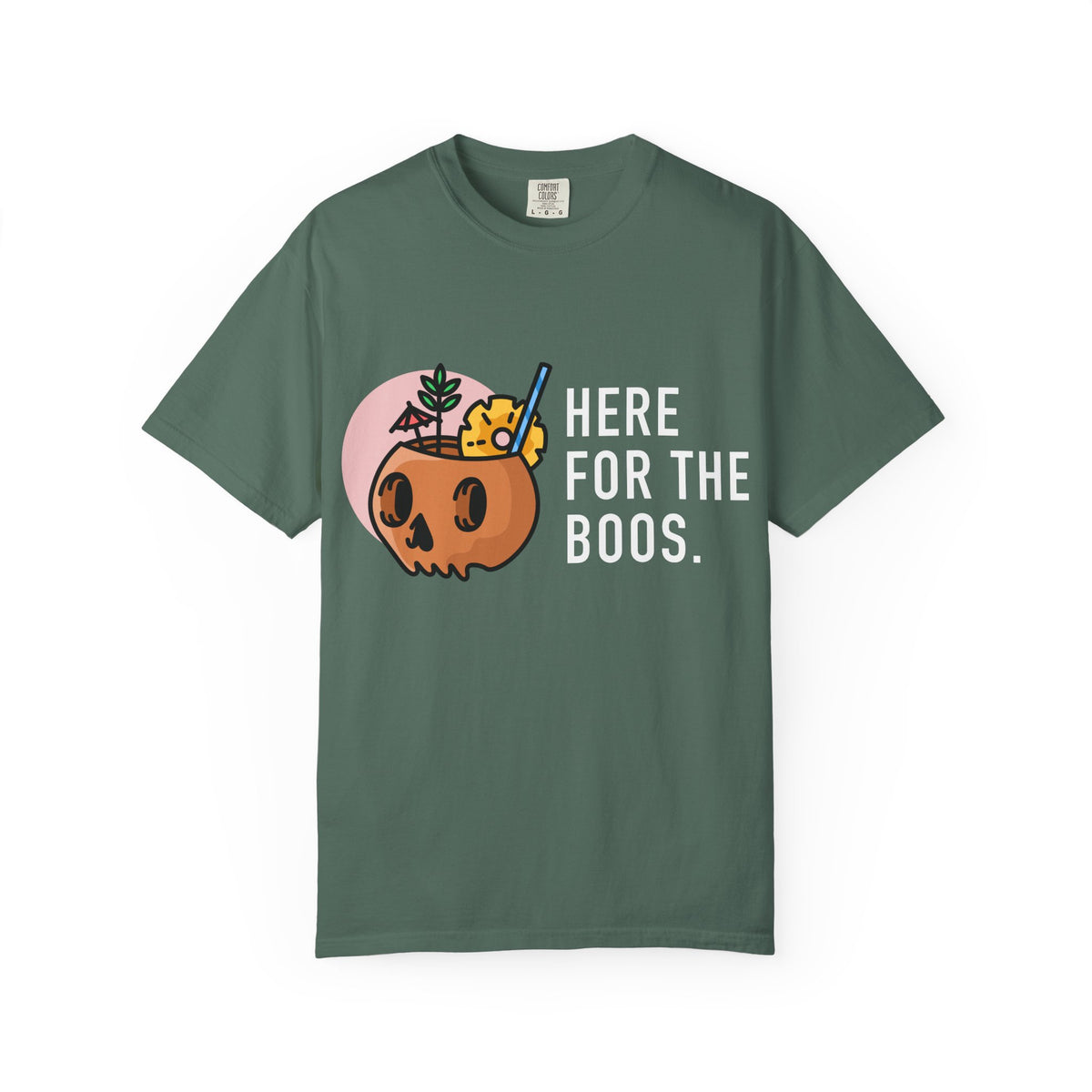 Halloween Pumpkin Graphic T-Shirt — "Here For The Boos"