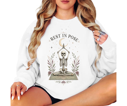 Rest In Pose Yoga Vintage Crewneck Sweatshirt