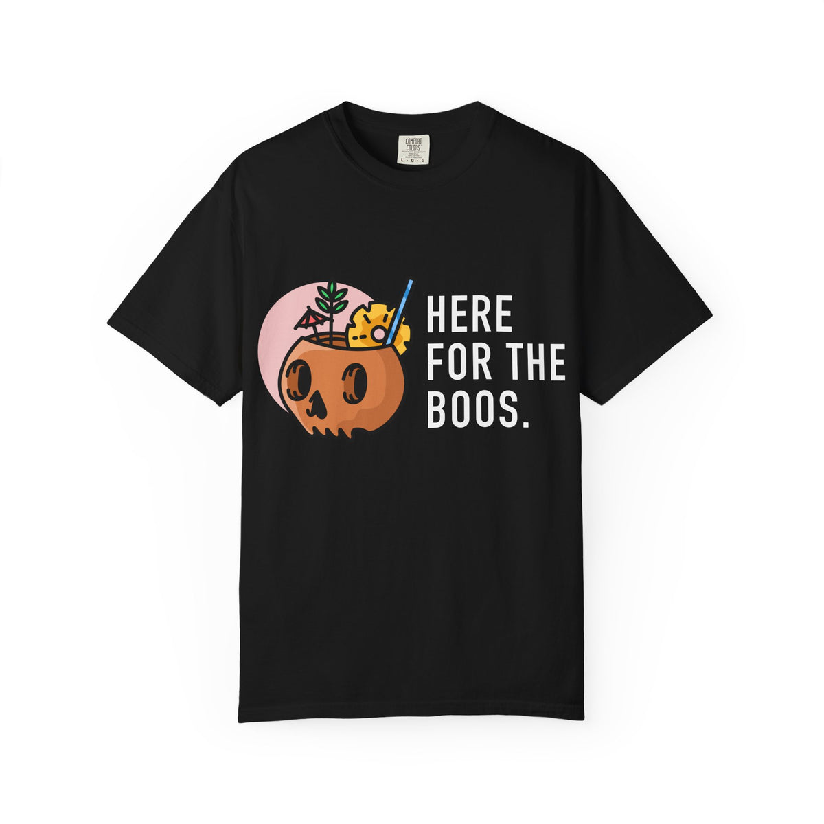 Halloween Pumpkin Graphic T-Shirt — "Here For The Boos"