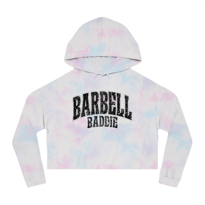 Barbell Baddie Cropped Hoodie | Fitness Gym Apparel I Independent Trading Company Crop Hoodie