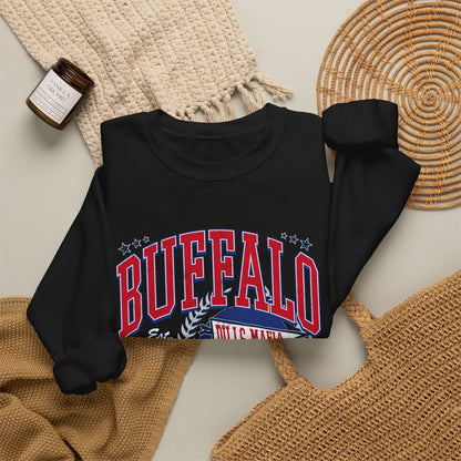 Buffalo Football Helmet Vintage Graphic Sweatshirt | 1960 Bills Logo I Gildan Crewneck Unisex