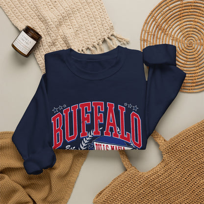 Buffalo Football Helmet Vintage Graphic Sweatshirt | 1960 Bills Logo I Gildan Crewneck Unisex