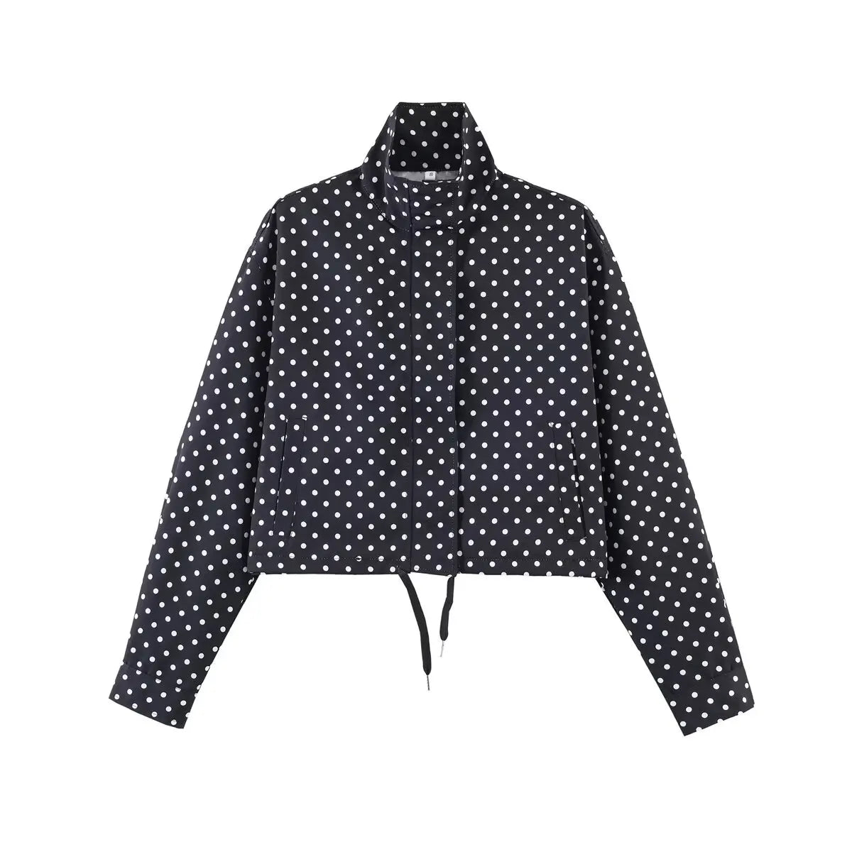 Activewear Model Posing in polka dot jacket