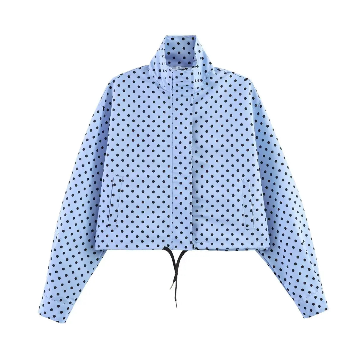 Activewear Model Posing in polka dot jacket