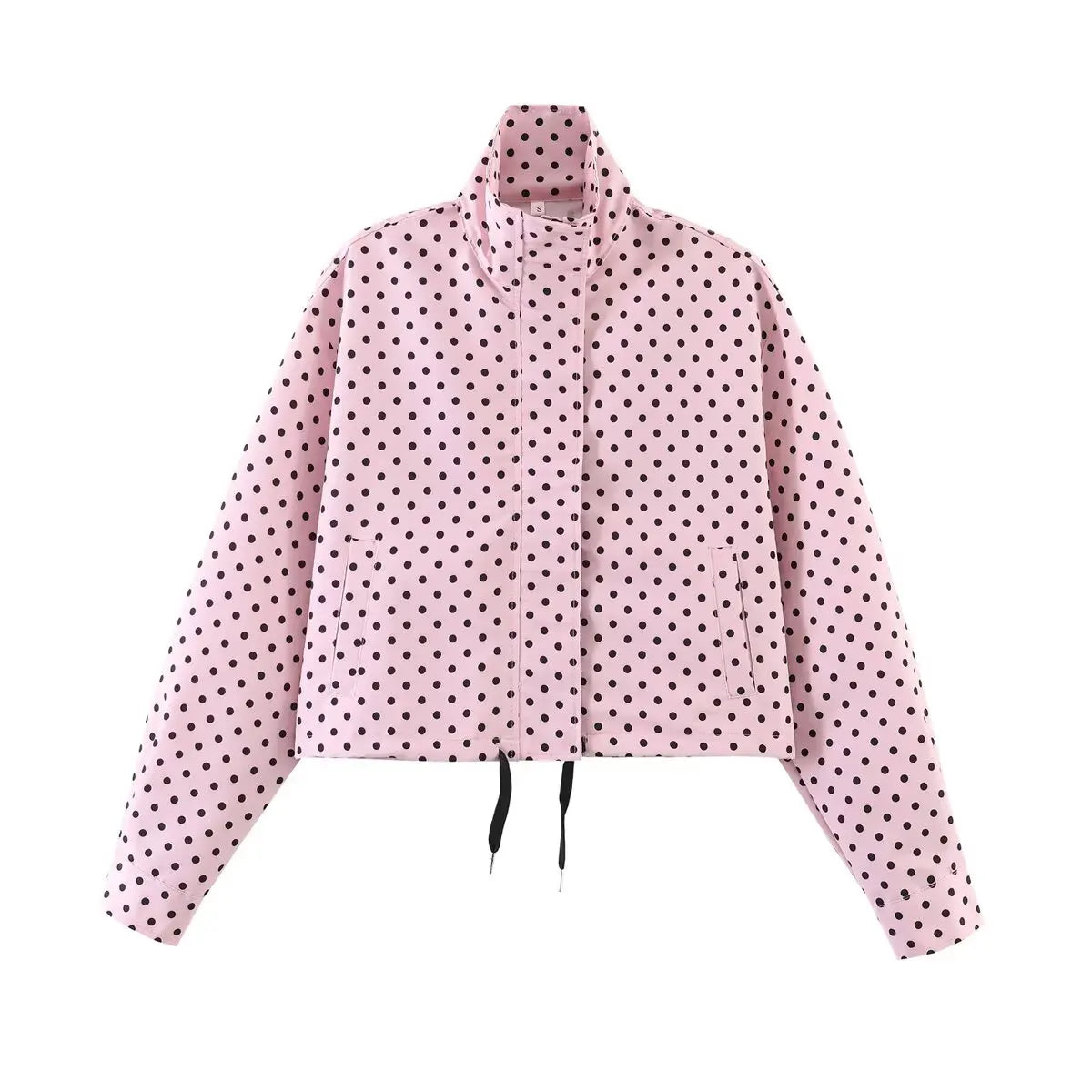 Activewear Model Posing in polka dot jacket