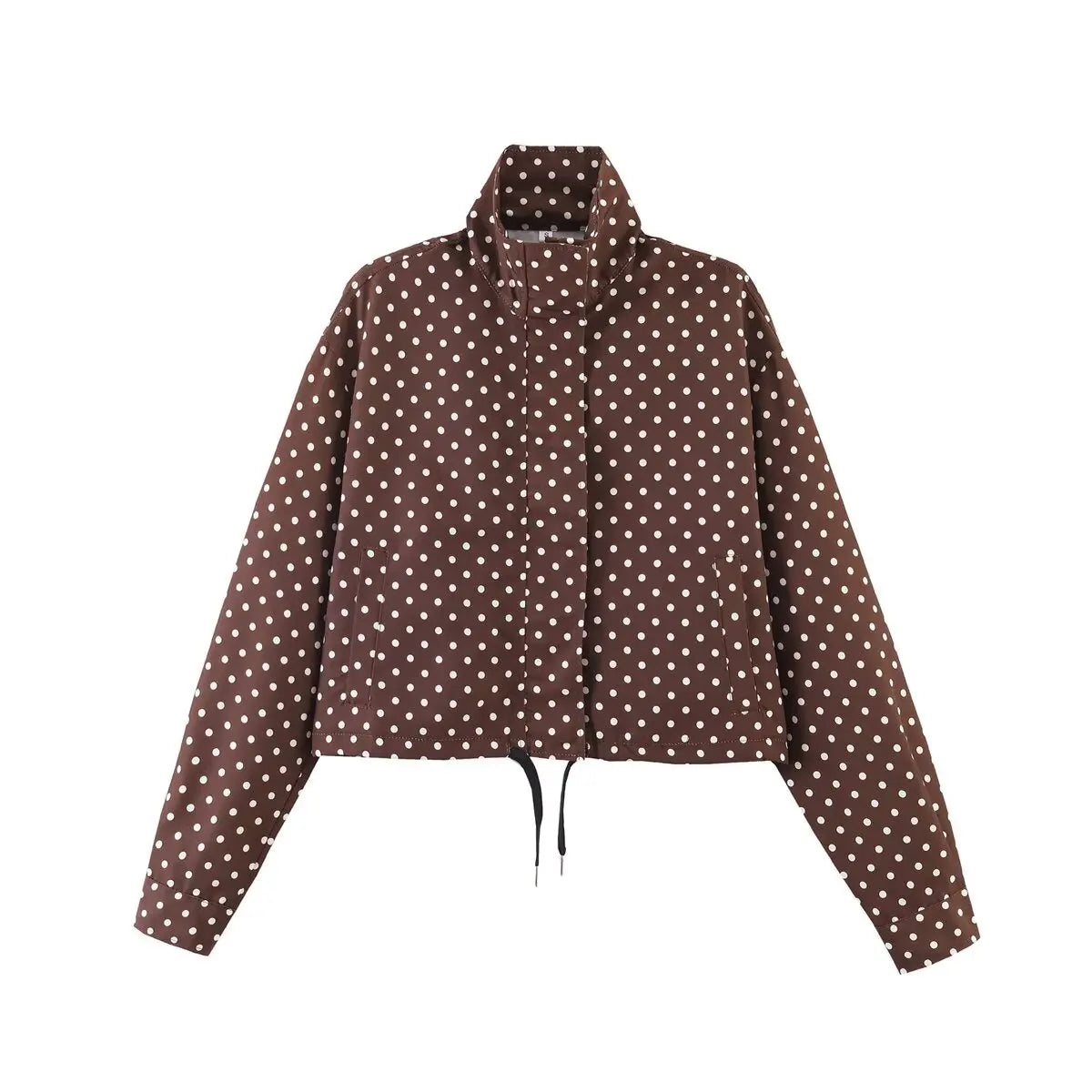 Activewear Model Posing in polka dot jacket