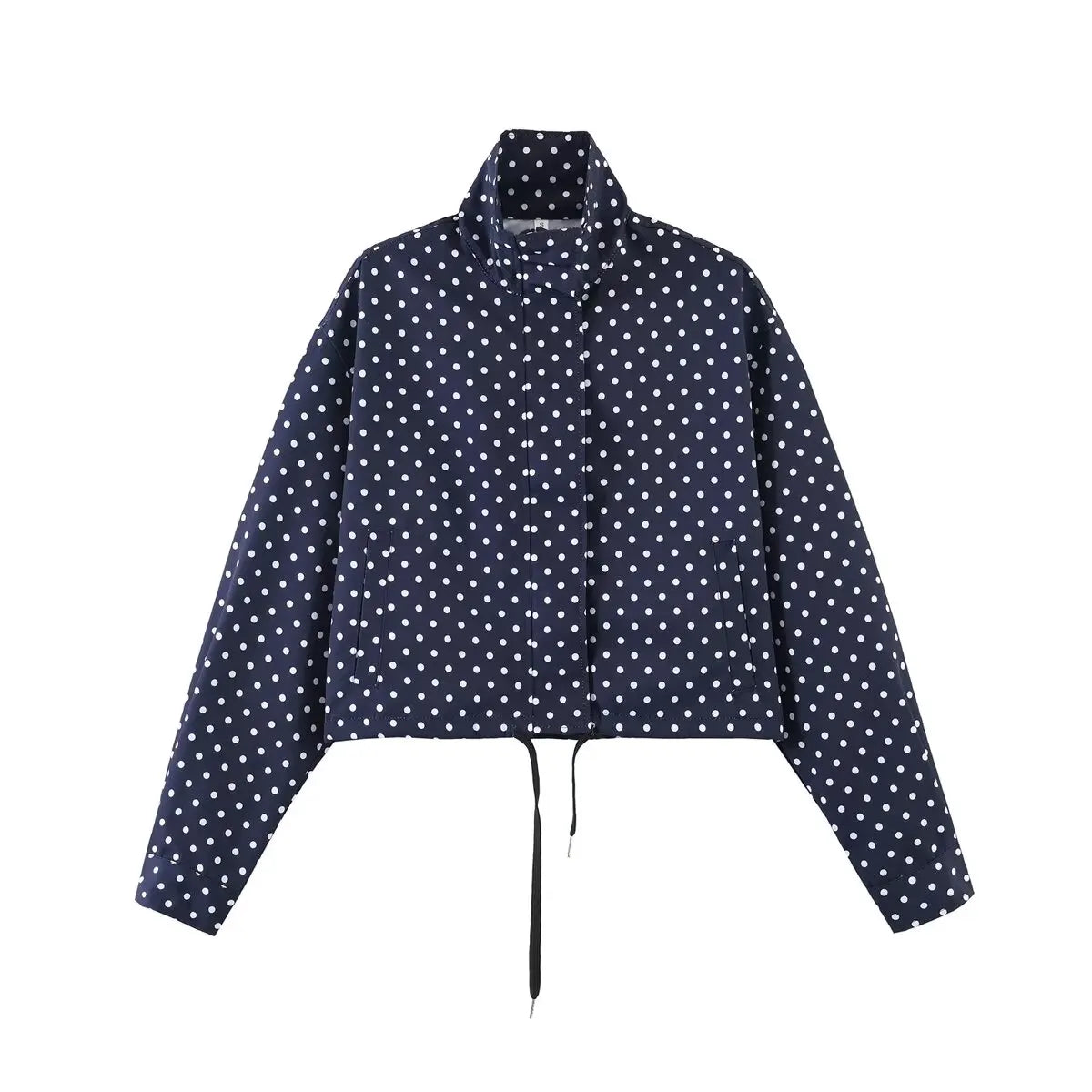 Activewear Model Posing in polka dot jacket