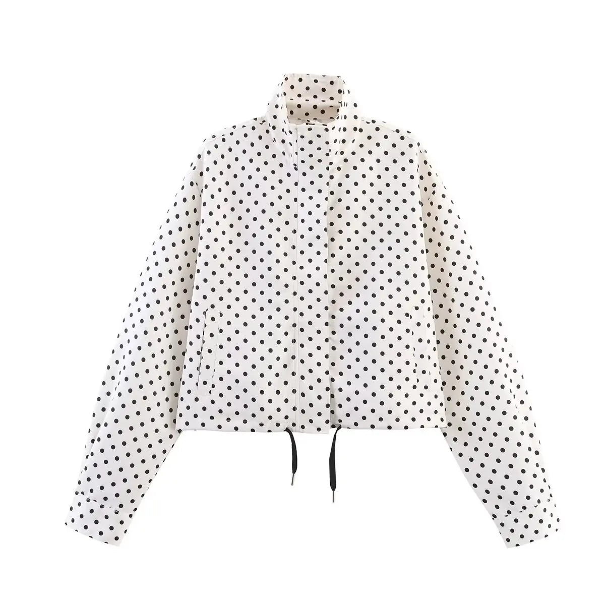 Activewear Model Posing in polka dot jacket
