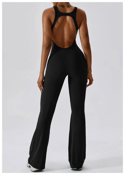 Backstage Flare Jumpsuit  Lolu Active