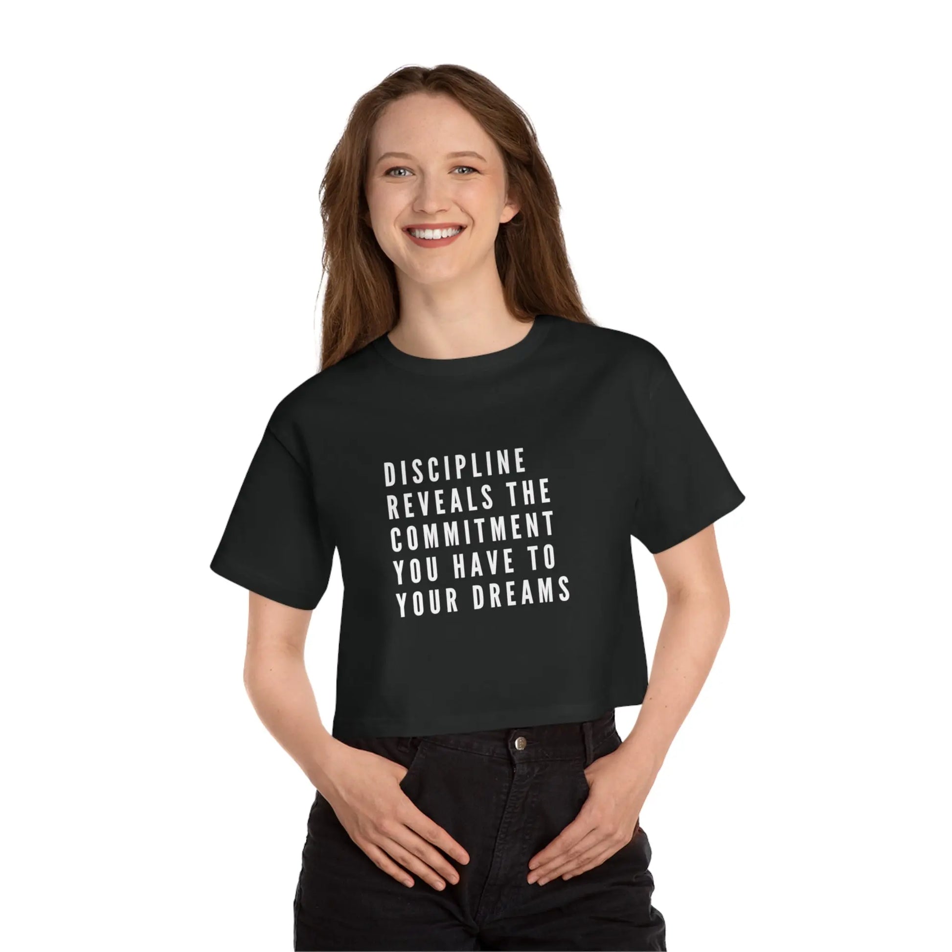 Commit to Your Dreams Champion Crop Tee  Lolu Active
