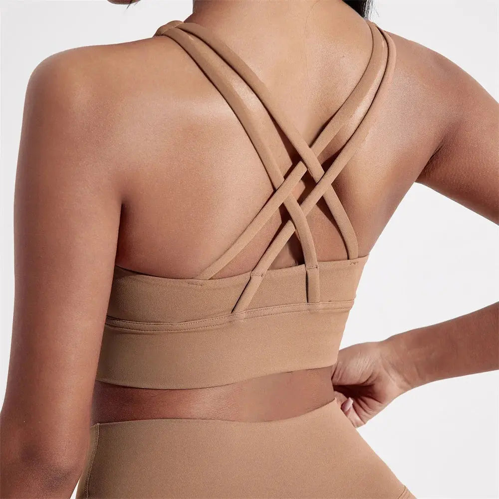 Cross Back Sports Bra  Lolu Active