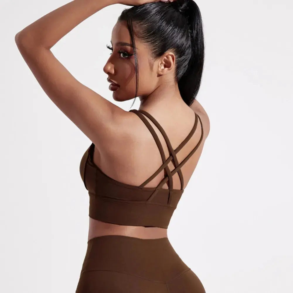 Cross Back Sports Bra  Lolu Active